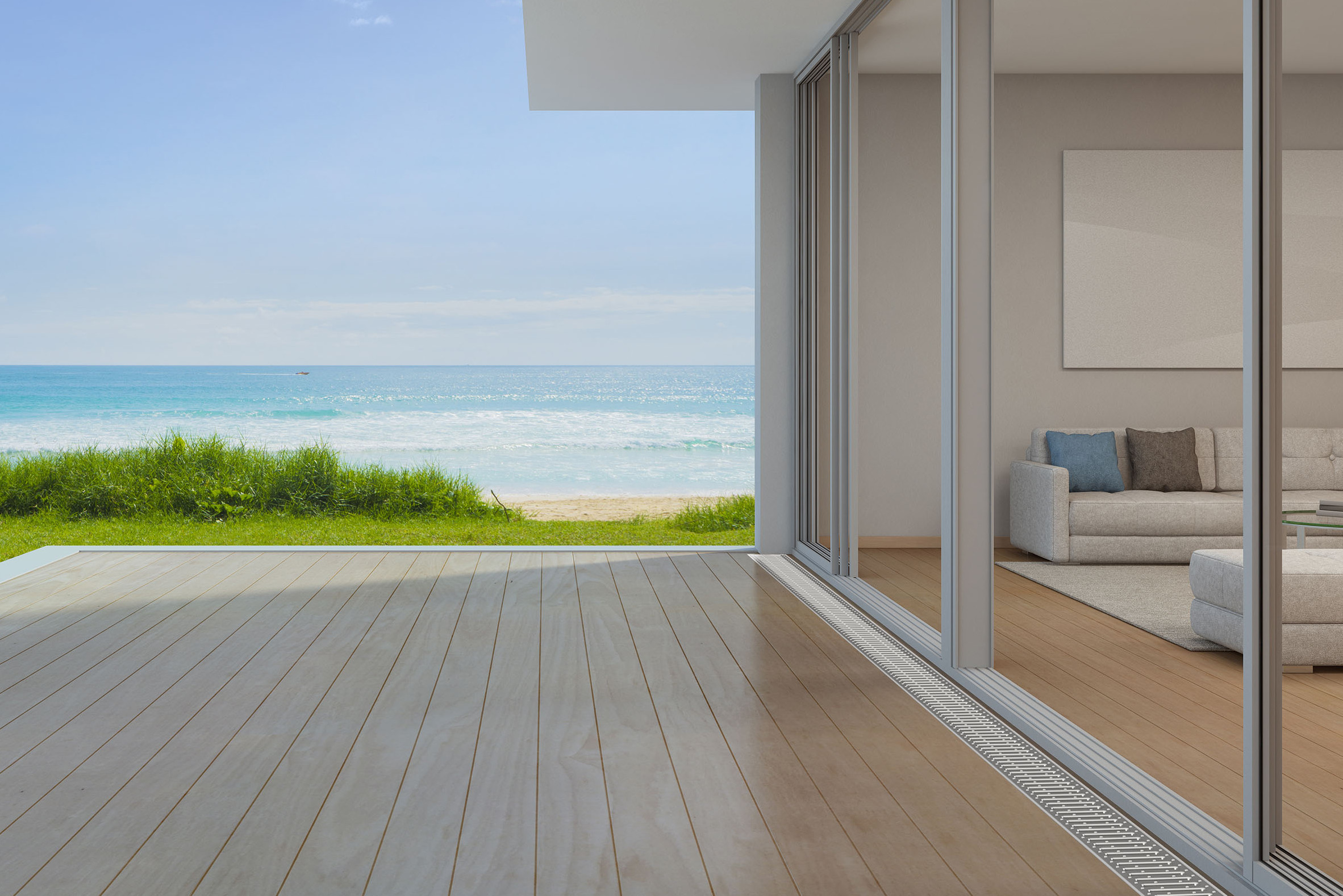 Sea,View,Living,Room,With,Empty,Terrace,In,Modern,Luxury