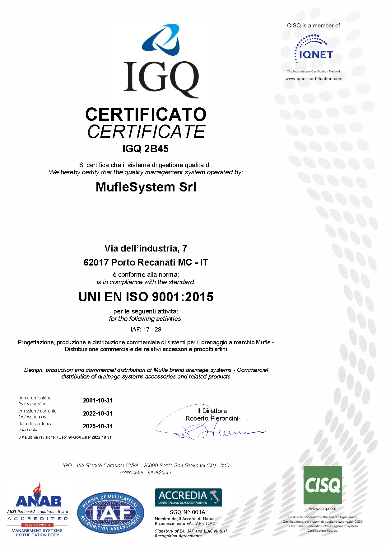 Certificazione ISO 9001